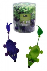 Игрушка "Плюшевые мышки", зеленые и фиолетовые